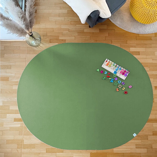 Sanosoft ovale Krabbelmatte 160x200cm - "made in Germany" - Öko-Tex 100 Olivgrün