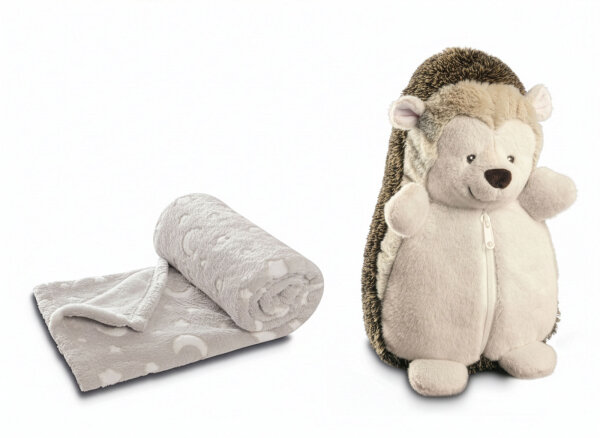 Biederlack Kuscheltier Igel Pixy & Kuscheldecke 75x100cm im Set