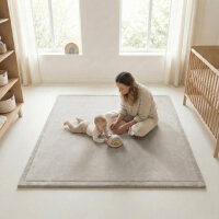 Sanosoft samtweicher und kuscheliger Krabbelteppich Hellgrau 200x300cm