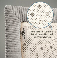 Sanosoft samtweicher und kuscheliger Krabbelteppich Hellgrau 200x300cm