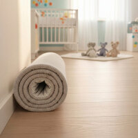Sanosoft samtweicher und kuscheliger Krabbelteppich Hellgrau 200x300cm