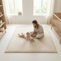 Sanosoft samtweicher & kuscheliger Krabbelteppich Sand/Beige 160x230cm