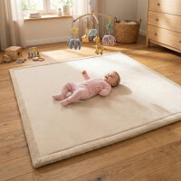 Sanosoft samtweicher und kuscheliger Krabbelteppich Sand / Beige 160x230cm