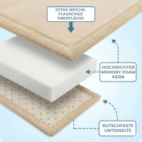 Sanosoft samtweicher und kuscheliger Krabbelteppich Sand / Beige 160x230cm