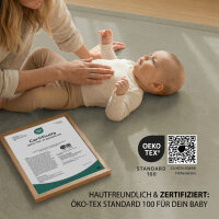 Sanosoft samtweicher & kuscheliger Krabbelteppich Schilfgrün 200x300cm