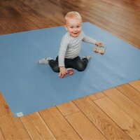 Sanosoft® Krabbelmatte –  Made in Germany, Öko-Tex Anti-Rutsch Krabbelunterlage: größte Auswahl an Farben und Größen - 160cm X 160cm Hellblau