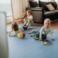 Sanosoft® Krabbelmatte –  Made in Germany, Öko-Tex Anti-Rutsch Krabbelunterlage: größte Auswahl an Farben und Größen - 160cm X 160cm Hellblau