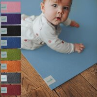 Sanosoft® Krabbelmatte –  Made in Germany, Öko-Tex Anti-Rutsch Krabbelunterlage: größte Auswahl an Farben und Größen - 160cm X 160cm Hellblau